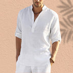 Abdeslam - Lässiges Langarmhemd Aus Leinen