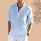 Abdeslam - Lässiges Langarmhemd Aus Leinen