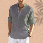 Abdeslam - Lässiges Langarmhemd Aus Leinen