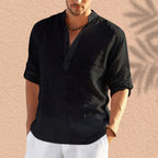 Abdeslam - Lässiges Langarmhemd Aus Leinen